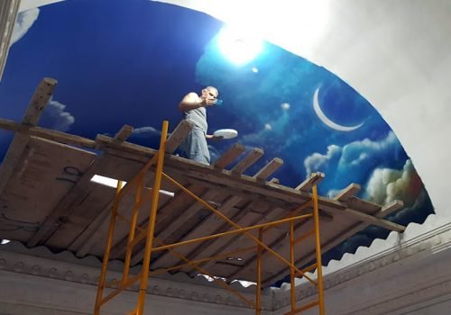 Mural on the ceiling for a nightclub in Puerto Plata RD in the year 2018
